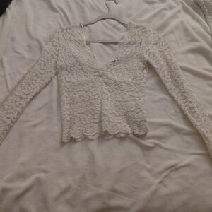 Zara Ivory Lace Blouse